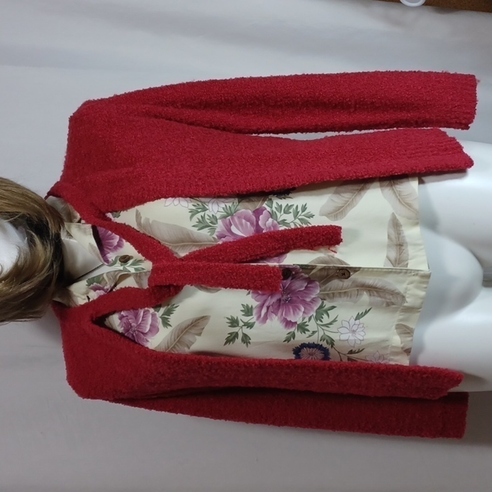 KATHY R WOMENS SWEATER SIZE L IN A BEAUTIFUL ACRYLIC BURGUNDY